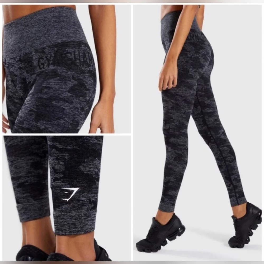 Gymshark Adapt Camo Seamless Leggings black and gray camo size xs - Picture 12 of 12
